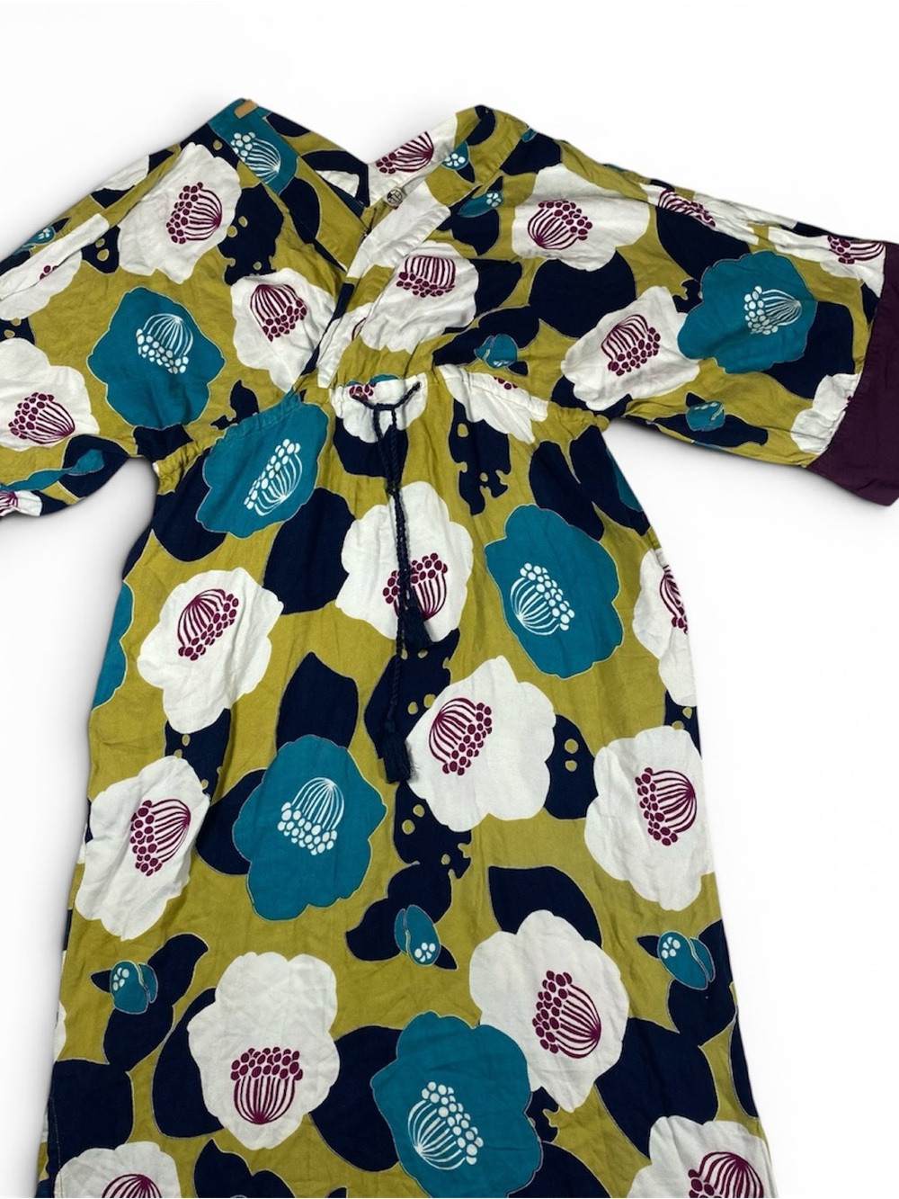 Irokoromo Japan Design Green Floral Kimono Dress